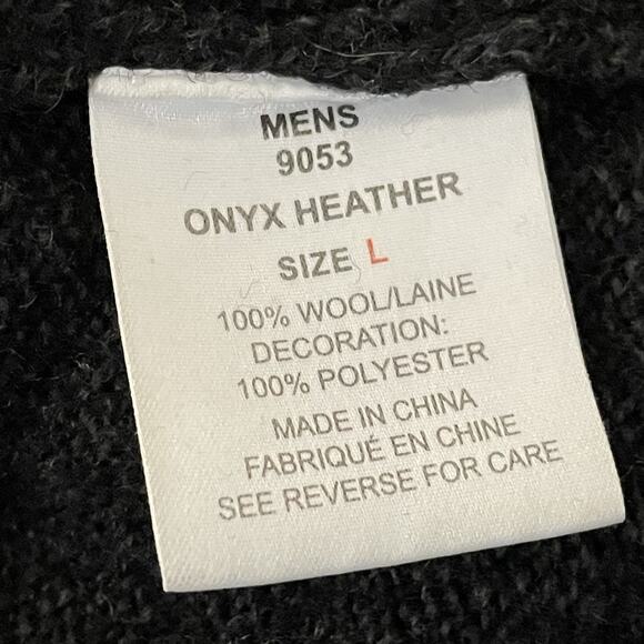 Woolrich Onyx Heather Gray 100% Wool Zip Up Sweater Grandpacore Men’s Size Large - Picture 15 of 16